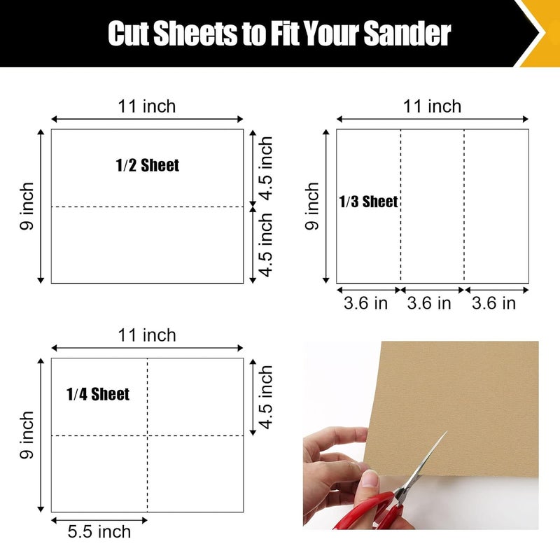 BOSHCRAFT 400 Grit Sandpaper, Sandpaper Assortment Sandpaper for Wood Metal Furniture Hand Sander Sand Paper Set Sandpaper Sheets Cut for Use 9" x 11"/12 Sheets - Image 3
